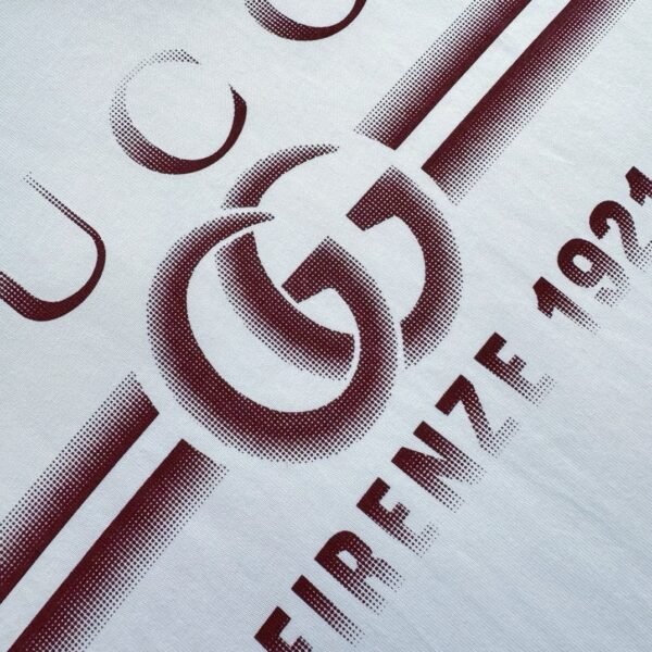 GUCCI T SHIRT BIANCA E BORDEAUX - Image 3