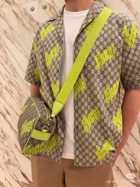 GUCCI CAMICIA BEIGE E LIME - Image 2