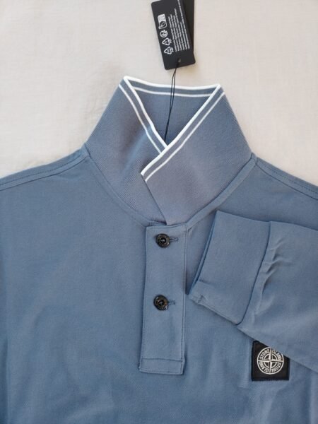 STONE ISLAND LONG SLEEVE POLO 2SL18 BLU CHIARO - Image 4