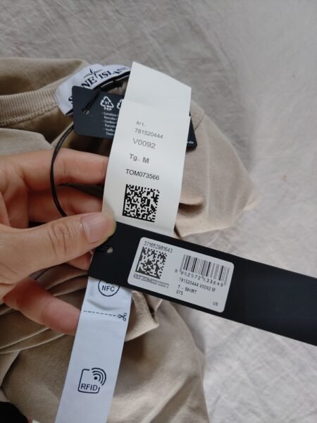 STONE ISLAND T SHIRT 20444 OVERSIZE FIT RICAMATA BEIGE - Image 4