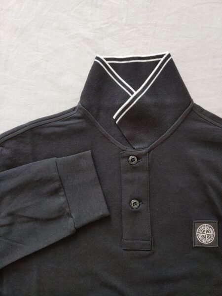 STONE ISLAND LONG SLEEVE POLO 2SL18 NERO - Image 3