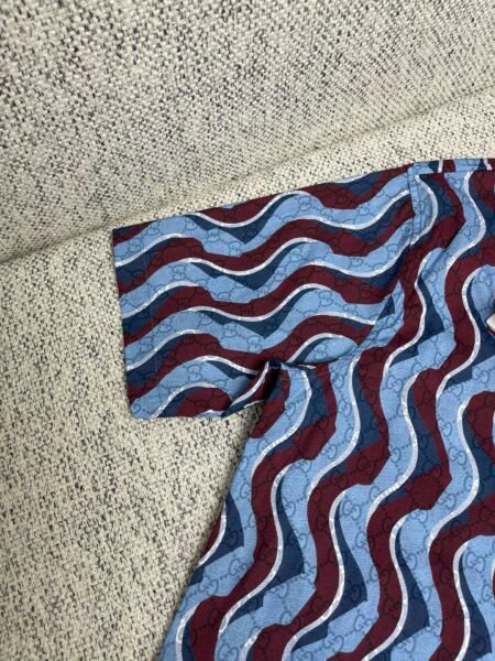 GUCCI CAMICIA CELESTE E BORDEAUX - Image 4