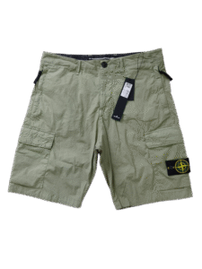 STONE ISLAND PANTALONCINO L0803 STRETCH COTTON CARGO VERDE