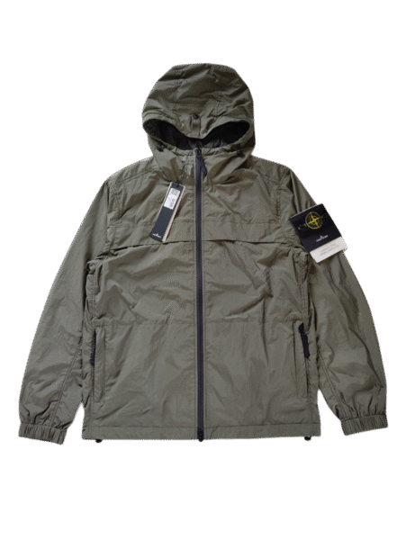 STONE ISLAND GIUBBINO 801540922 CRINKLE ANTIVENTO/ANTI PIOGGIA VERDE