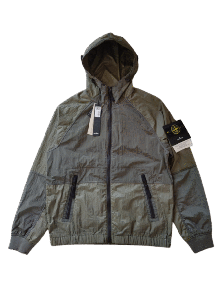 STONE ISLAND GIUBBINO 42020 NYLON METAL WATRO ANTI VENTO/PIOGGIA VERDE