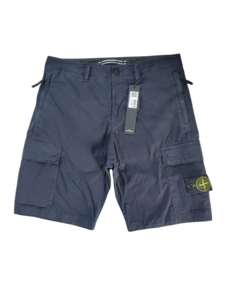 STONE ISLAND PANTALONCINO L0803 STRETCH COTTON CARGO BLU SCURO