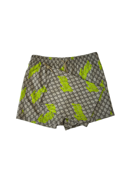 GUCCI COSTUME DA BAGNO / SWIM BEIGE E LIME