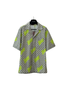 GUCCI CAMICIA BEIGE E LIME