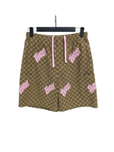 GUCCI PANTALONCINO BEIGE E ROSA
