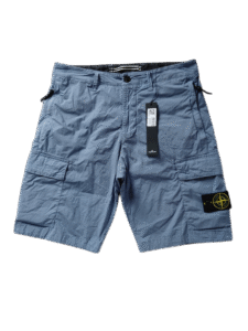 STONE ISLAND PANTALONCINO L0803 STRETCH COTTON CARGO BLU CHIARO