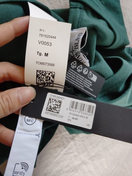 STONE ISLAND T SHIRT 20444 OVERSIZE FIT RICAMATA VERDE SCURO - Image 4