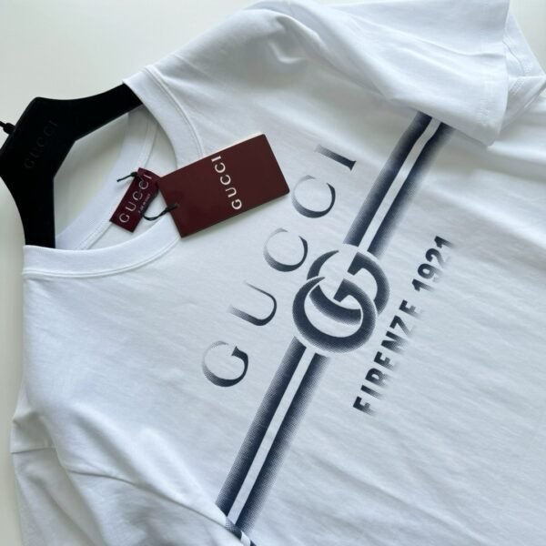 GUCCI T SHIRT BIANCA E BLU SCURO - Image 5