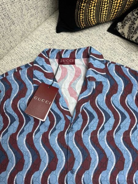 GUCCI CAMICIA CELESTE E BORDEAUX - Image 8