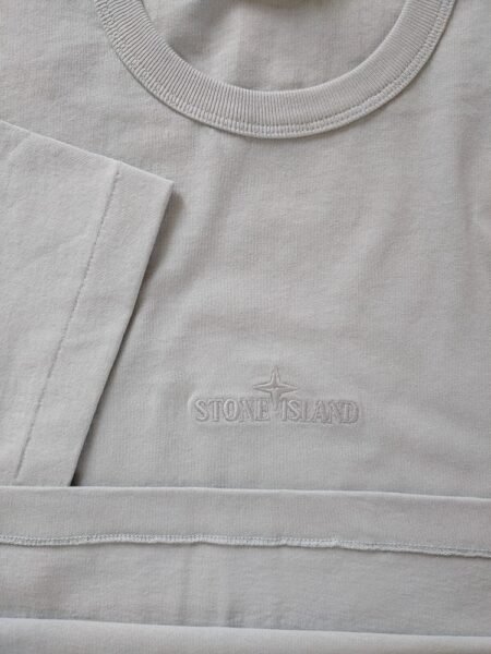 STONE ISLAND T SHIRT 20444 OVERSIZE FIT RICAMATA GRIGIO CHIARO - Image 5