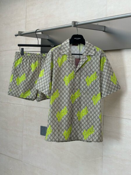 GUCCI CAMICIA BEIGE E LIME - Image 7