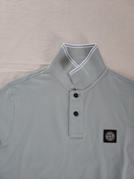 STONE ISLAND LONG SLEEVE POLO 2SL18 GRIGIO CHIARO - Image 5