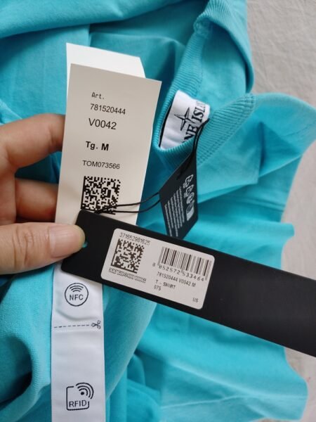 STONE ISLAND T SHIRT 20444 OVERSIZE FIT RICAMATA CIANO - Image 5