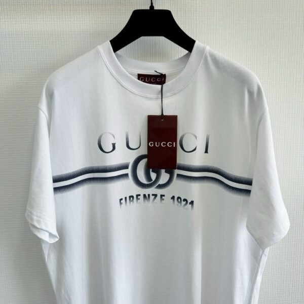 GUCCI T SHIRT BIANCA E BLU SCURO - Image 6