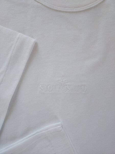 STONE ISLAND T SHIRT 20444 OVERSIZE FIT RICAMATA BIANCO - Image 4