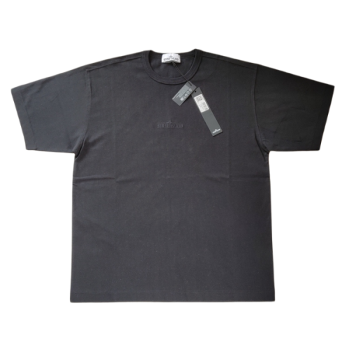 STONE ISLAND T SHIRT 20444 OVERSIZE FIT RICAMATA NERO