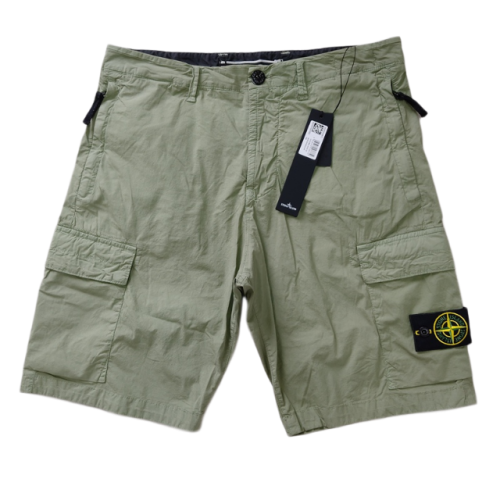 STONE ISLAND PANTALONCINO L0803 STRETCH COTTON CARGO VERDE