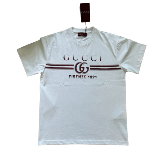 GUCCI T SHIRT BIANCA E BORDEAUX