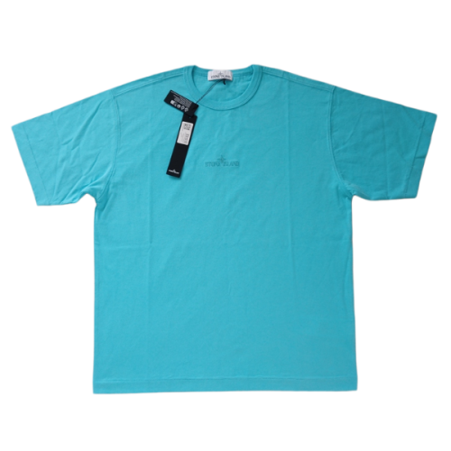 STONE ISLAND T SHIRT 20444 OVERSIZE FIT RICAMATA CIANO