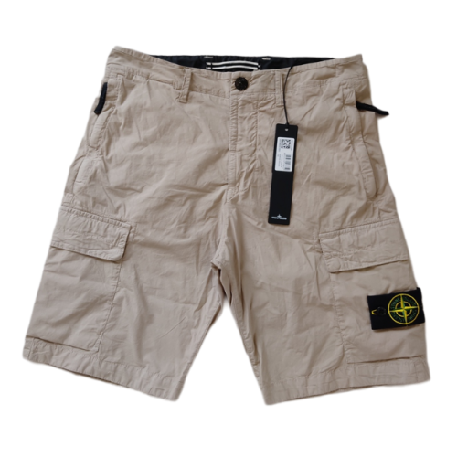 STONE ISLAND PANTALONCINO L0803 STRETCH COTTON CARGO MARRONCINO