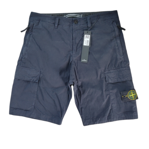 STONE ISLAND PANTALONCINO L0803 STRETCH COTTON CARGO BLU SCURO
