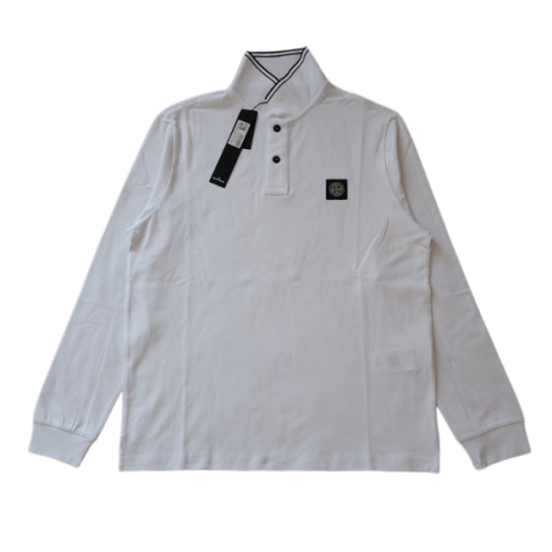 STONE ISLAND LONG SLEEVE POLO 2SL18 BIANCO