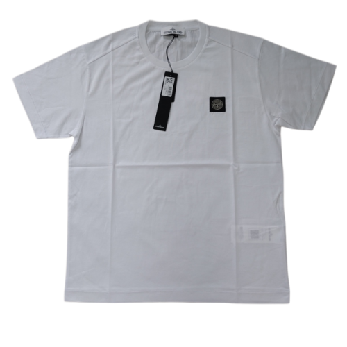 STONE ISLAND T SHIRT 24113 MERCERISED COTTON BIANCO