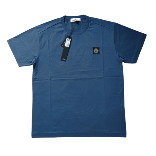 STONE ISLAND T SHIRT 24113 MERCERISED COTTON BLU SCURO