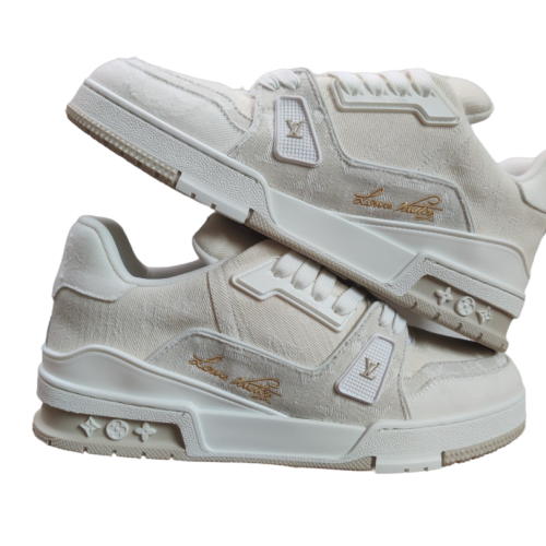 LV TRAINERS BIANCO DENIM