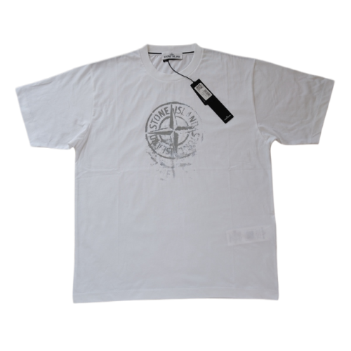 STONE ISLAND T SHIRT 2RC87 REFLECTIVE BIANCO