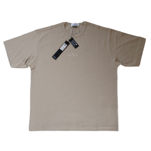STONE ISLAND T SHIRT 20444 OVERSIZE FIT RICAMATA BEIGE