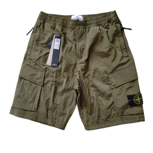 STONE ISLAND PANTALONCINO L0219 NYLON METAL VERDE