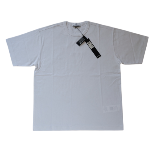 STONE ISLAND T SHIRT 20444 OVERSIZE FIT RICAMATA BIANCO