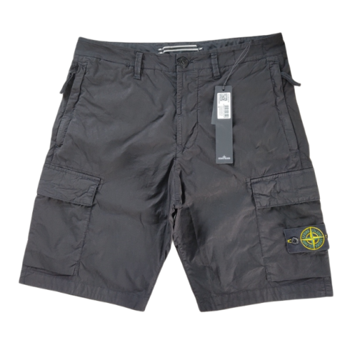 STONE ISLAND PANTALONCINO L0803 STRETCH COTTON CARGO NERO